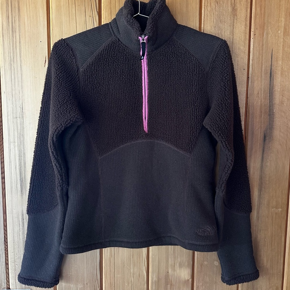 The North Face Chocolate and Fuchsia Fleece